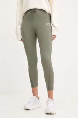 Legíny EA7 Emporio Armani zelená farba, jednofarebné, AF12625.7W000585