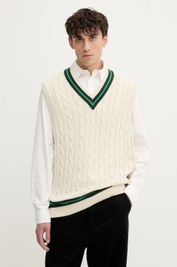 Bavlnená vesta Abercrombie & Fitch béžová farba, KI120-5140-150