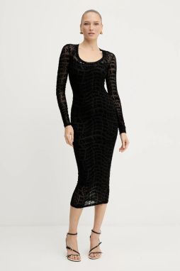 Šaty Versace Jeans Couture čierna farba, midi, priliehavé, 79HAO920 JS490