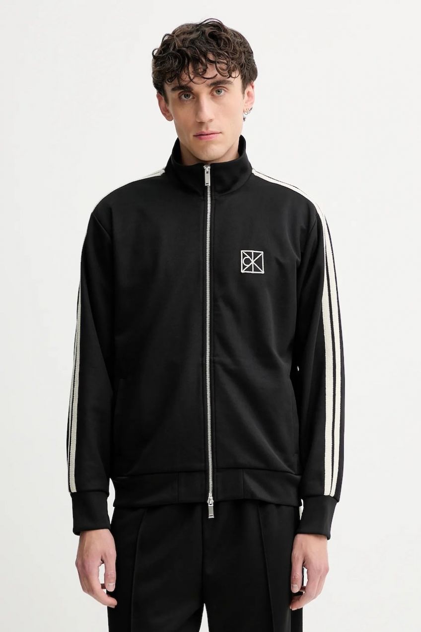 Mikina Calvin Klein čierna farba, s nášivkou, LV04LD220G
