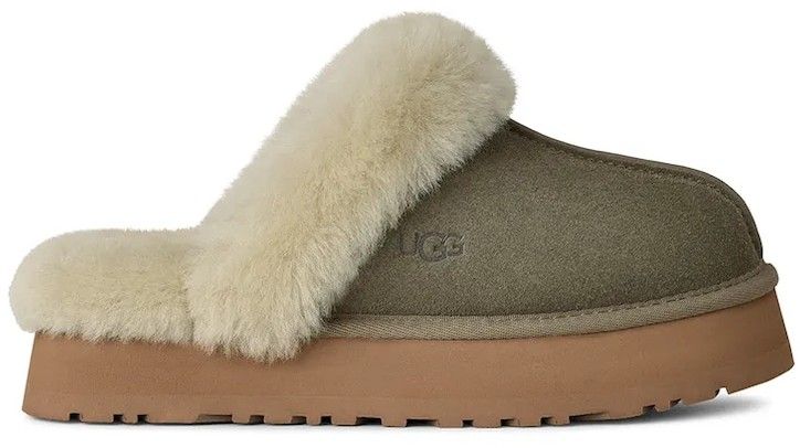 Semišové papuče UGG Disquette zelená farba, 1122550.MRNM