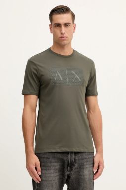 Bavlnené tričko Armani Exchange pánske, bordová farba, s potlačou, 8NZTCK Z8H4Z