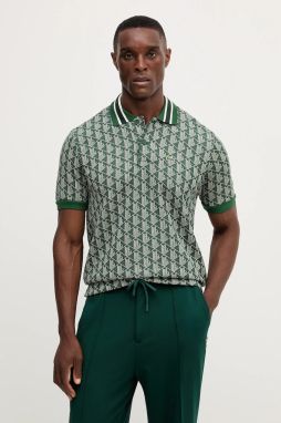 Polo tričko Lacoste pánske, šedá farba, vzorované, DH1417