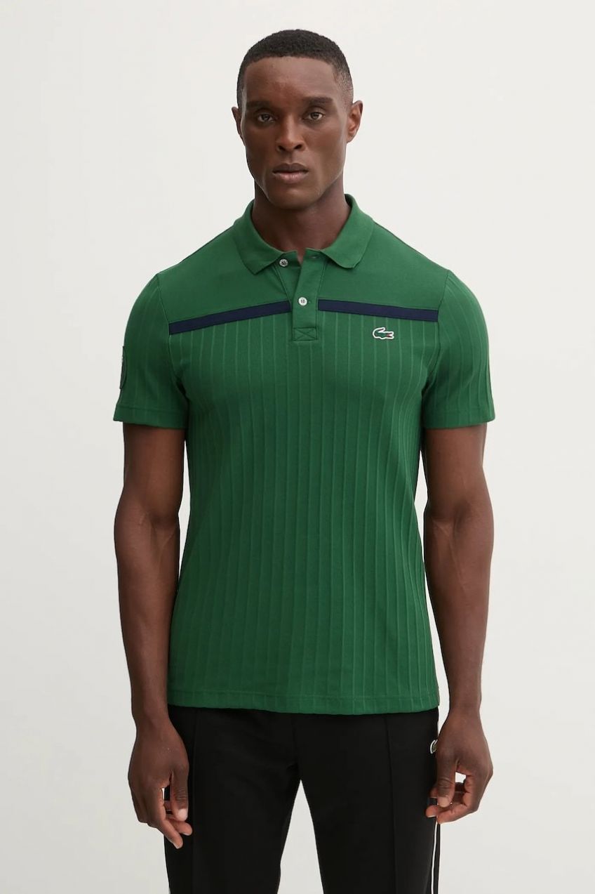Polo tričko Lacoste pánske, biela farba, jednofarebné, DH8960