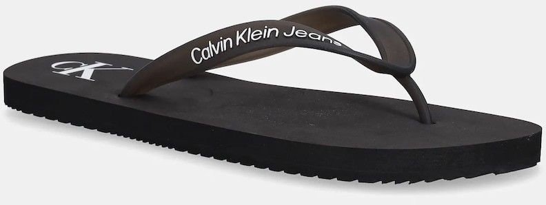 Šľapky Calvin Klein Jeans BEACH SANDAL TRANSPARENT TPU čierna farba, YM0YM01267
