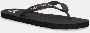 Šľapky Calvin Klein Jeans BEACH SANDAL TRANSPARENT TPU čierna farba, YM0YM01267