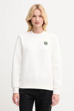 Mikina Lacoste béžová farba, s nášivkou, SF8006