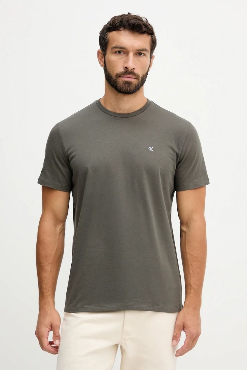 Bavlnené tričko Calvin Klein Jeans pánske, šedá farba, jednofarebné, LV04RD254G