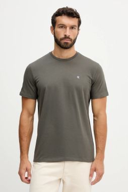 Bavlnené tričko Calvin Klein Jeans pánske, šedá farba, jednofarebné, LV04RD254G