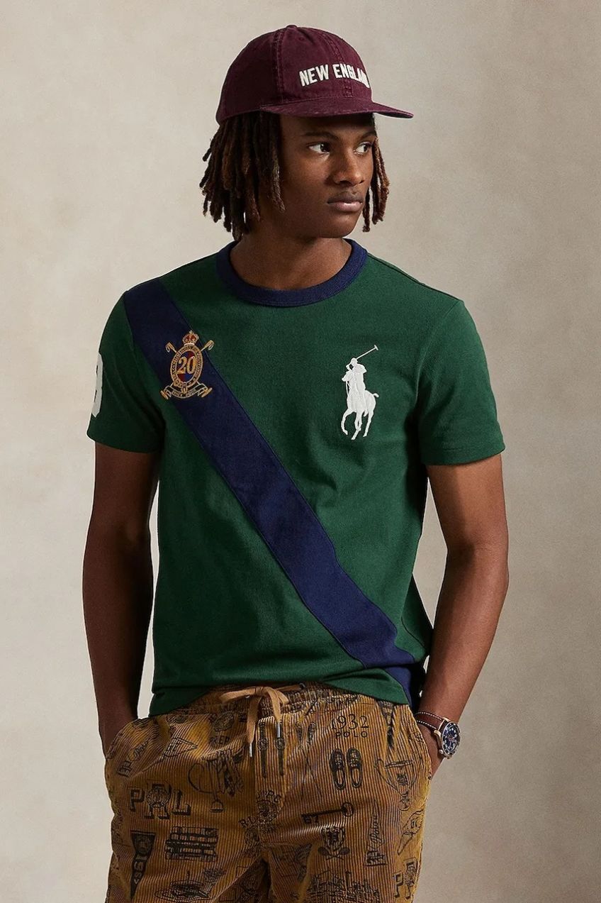 Bavlnené tričko Polo Ralph Lauren pánske, tmavomodrá farba, s nášivkou, 710P00092