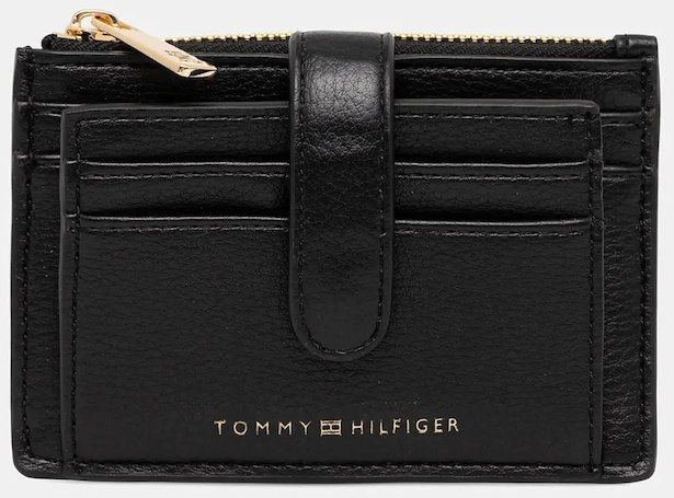 Peňaženka Tommy Hilfiger dámska, čierna farba, AW0AW18027