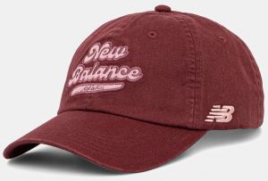 Bavlnená šiltovka New Balance bordová farba, LAH53000MHB