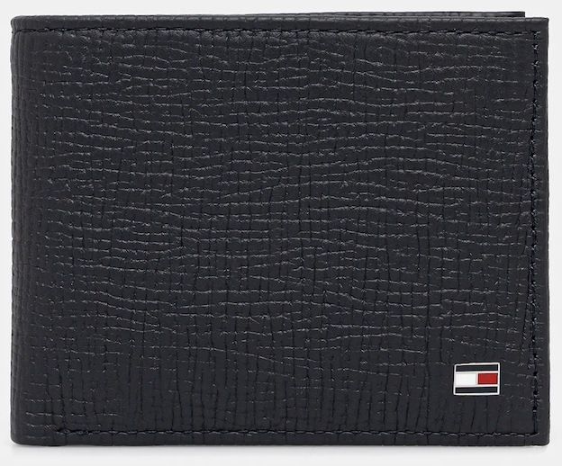 Kožená peňaženka Tommy Hilfiger tmavomodrá farba, AM0AM13708