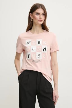 Bavlnené tričko Weekend Max Mara dámske, ružová farba, 2515971052600