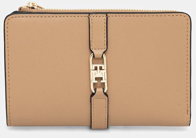 Peňaženka Tommy Hilfiger dámska, béžová farba, AW0AW17752