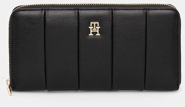 Peňaženka Tommy Hilfiger dámska, čierna farba, AW0AW17747