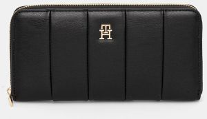 Peňaženka Tommy Hilfiger dámska, čierna farba, AW0AW17747