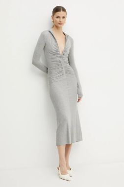 Šaty Pinko šedá farba, maxi, priliehavé, 104502 A29B