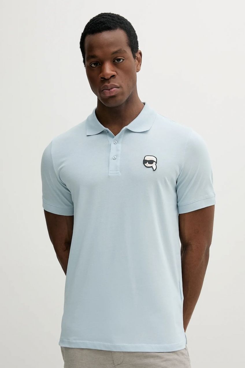 Bavlnené polo tričko Karl Lagerfeld jednofarebné, 552224.745710
