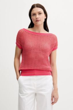 Bavlnený sveter United Colors of Benetton ružová farba, ľahké, 1394E10DW