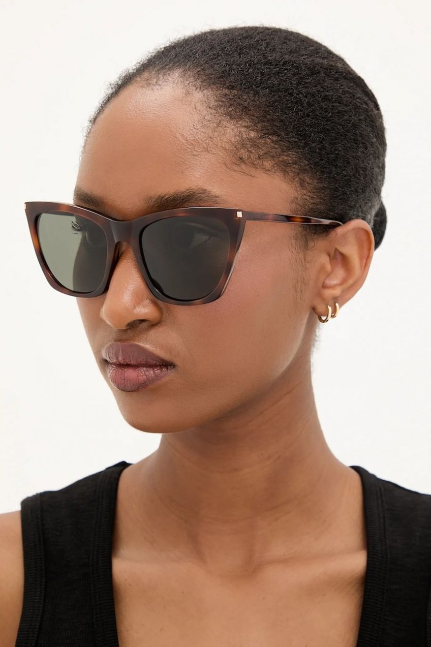 Slnečné okuliare Saint Laurent hnedá farba, SL 214 KATE THIN