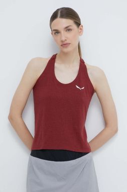 Športový top Salewa Lavaredo Hemp Cropped dámsky, bordová farba, 00-0000028369