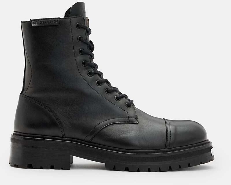 Kožená obuv AllSaints Hank Boot pánska, čierna farba, M004FB