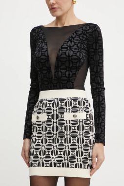 Sukňa Elisabetta Franchi čierna farba, mini, puzdrová, GK04B47E2