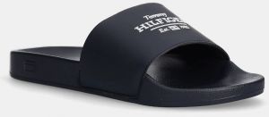 Šľapky Tommy Hilfiger EMBROID HILFIGER 85 POOL SLIDE pánske, tmavomodrá farba, FM0FM05342