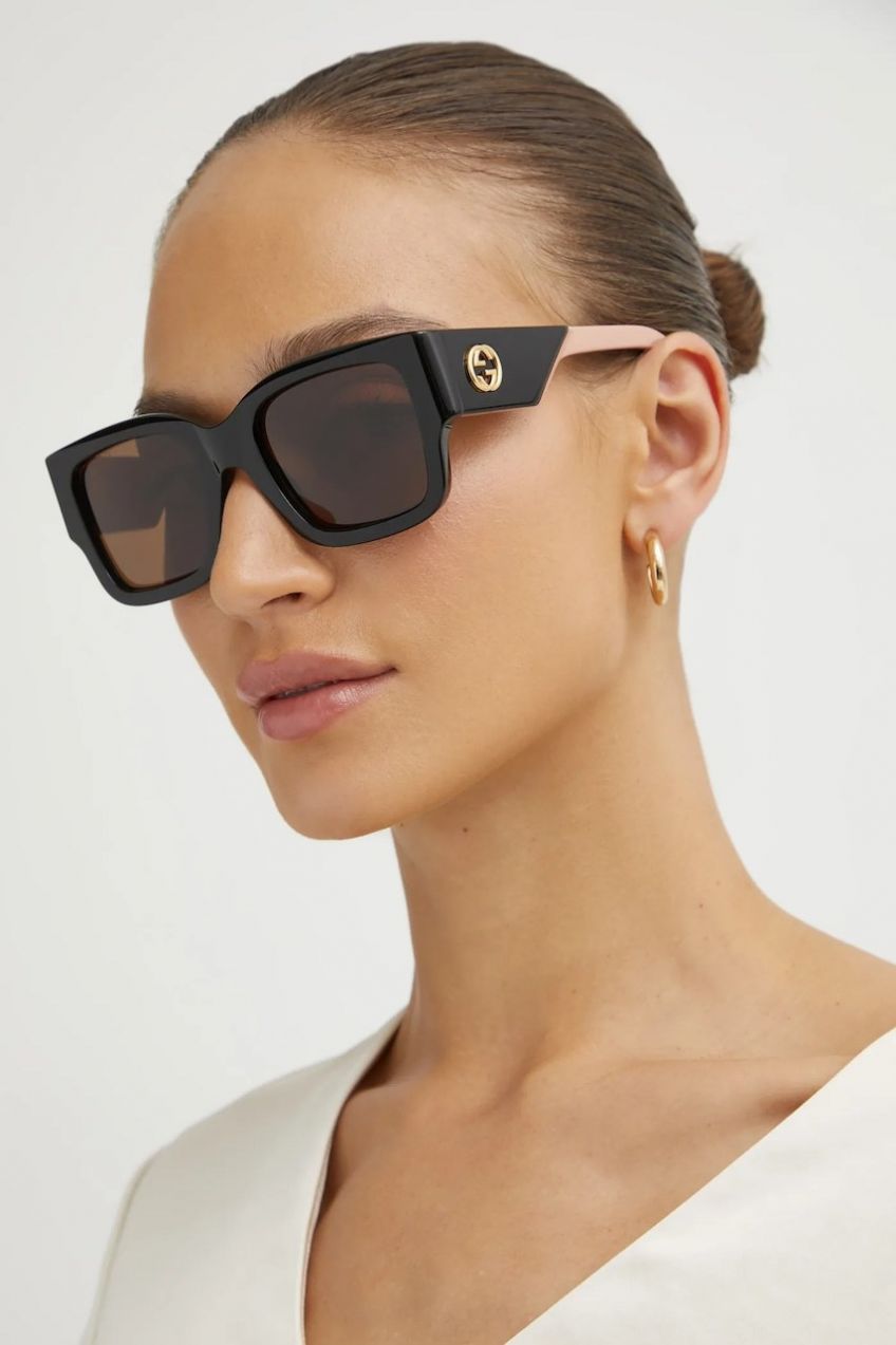 Slnečné okuliare Gucci dámske, čierna farba, GG1663S