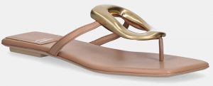 Šľapky Jeffrey Campbell Linques-2 dámske, béžová farba, na plochom podpätku, JC-1045-1-2