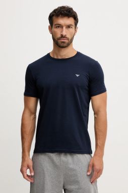 Tričko Emporio Armani Underwear 2-pak pánske, čierna farba, melanžové, EM000391 AF10776