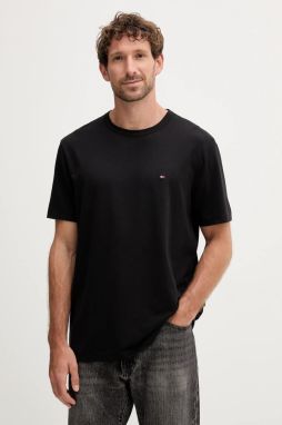 Tričko Tommy Hilfiger pánske, čierna farba, jednofarebné, MW0MW37313