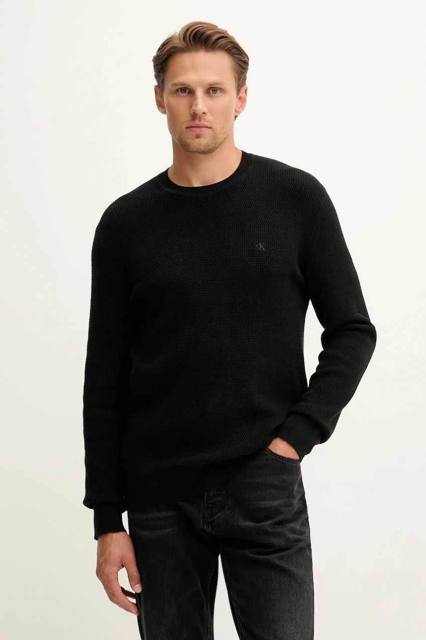 Sveter Calvin Klein čierna farba, ľahký, LV04LB327G