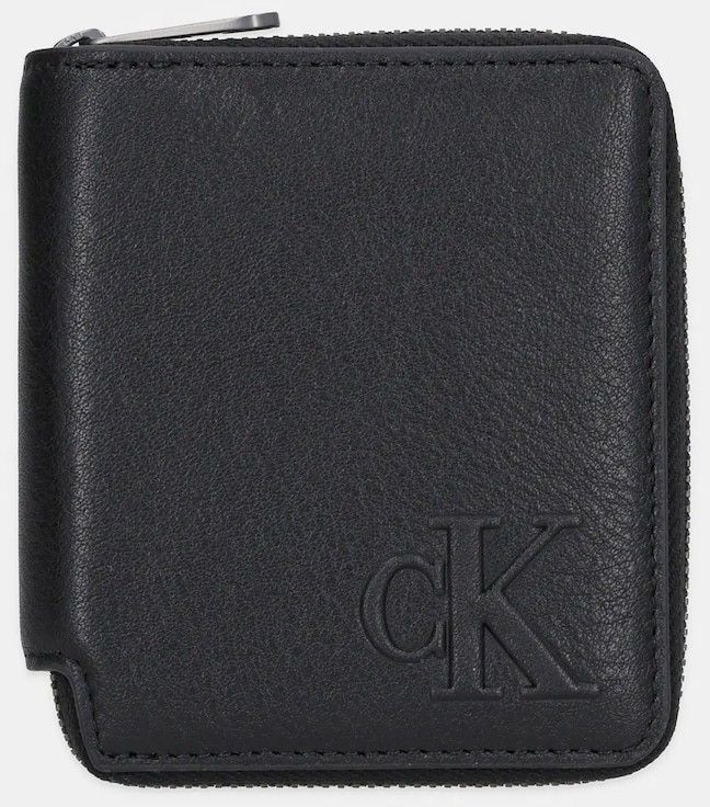 Kožená peňaženka Calvin Klein čierna farba, LV04D1077G