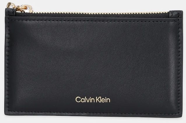 Kožená peňaženka Calvin Klein čierna farba, LV04F1076G