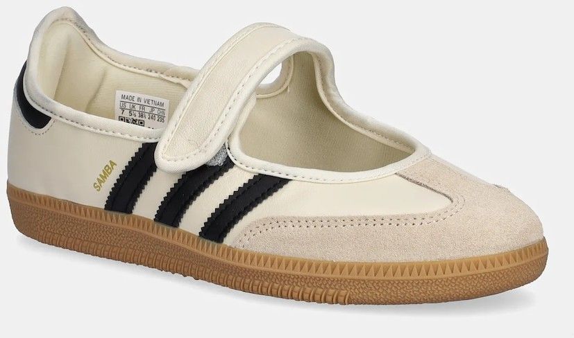 Kožené balerínky adidas Originals Samba Jane W béžová farba, JR7338