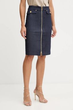 Rifľová sukňa Marciano Guess tmavomodrá farba, mini, rovný strih, 5YPD40 7457A