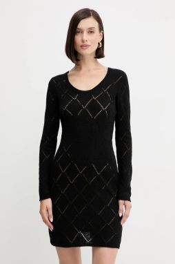 Vlnená sukňa Twinset čierna farba, mini, rovný strih, 252TP3471