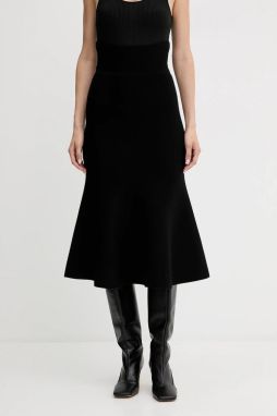 Sukňa Twinset čierna farba, midi, áčkový strih, 252TP3412