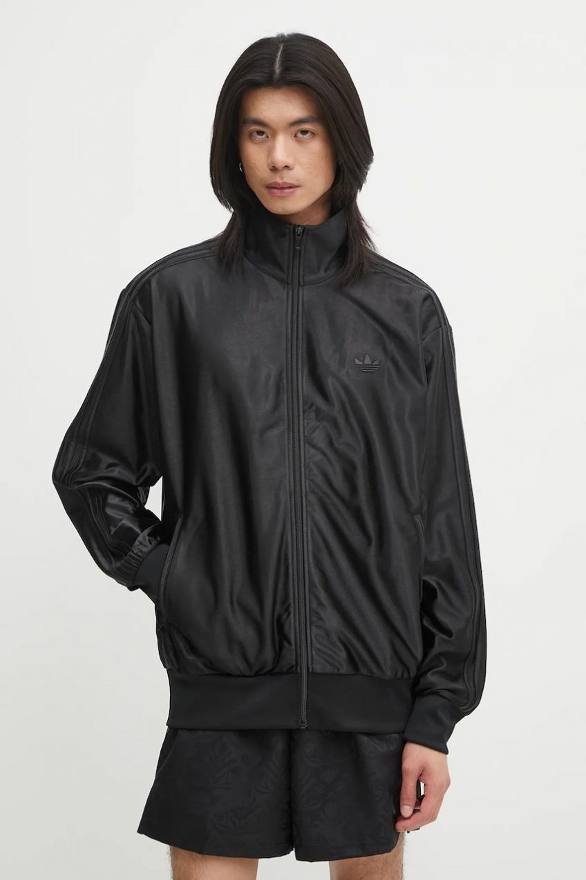 Mikina adidas Originals Firebird čierna farba, s nášivkou, JW5960