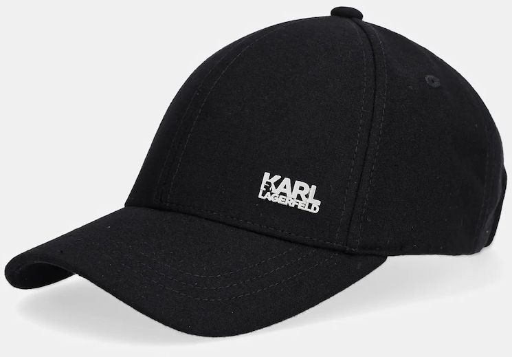 Čiapka s vlnenou podšívkou Karl Lagerfeld čierna farba, 554121.805622