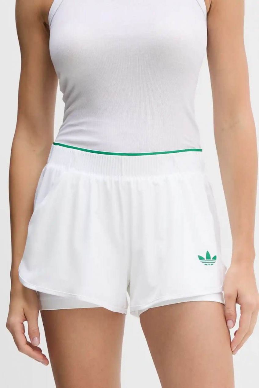 Šortky adidas Originals Shorts Pro biela farba, s potlačou, vysoký pás, JM4732
