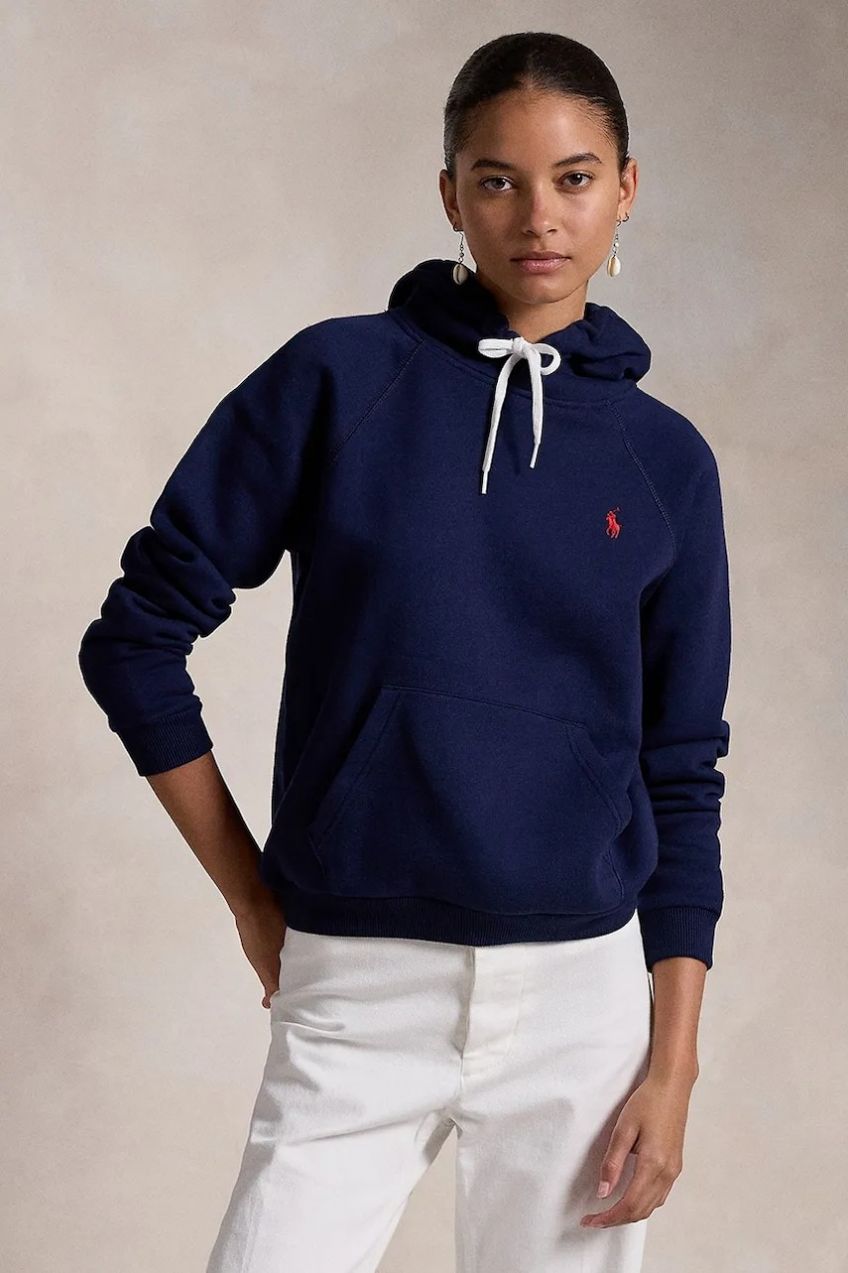 Mikina Polo Ralph Lauren červená farba, s kapucňou, jednofarebná, 211943007