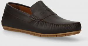 Kožené mokasíny U.S. Polo Assn. RIVER pánske, hnedá farba, RIVER003M 4L1