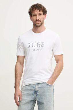 Tričko Guess pánske, biela farba, s potlačou, M5RI12 J1314