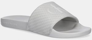 Šľapky Calvin Klein Jeans SLIDE AOP PRINT pánske, šedá farba, YM0YM01269