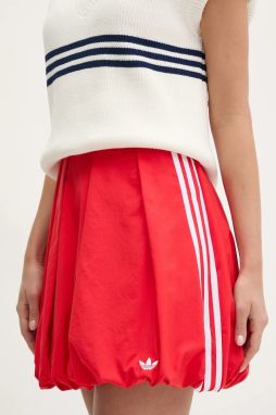 Sukňa adidas Originals WOVEN BAL SKIRT červená farba, mini, áčkový strih, JX9207