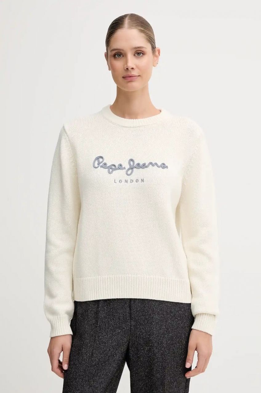 Bavlnený sveter Pepe Jeans béžová farba, PL7000024