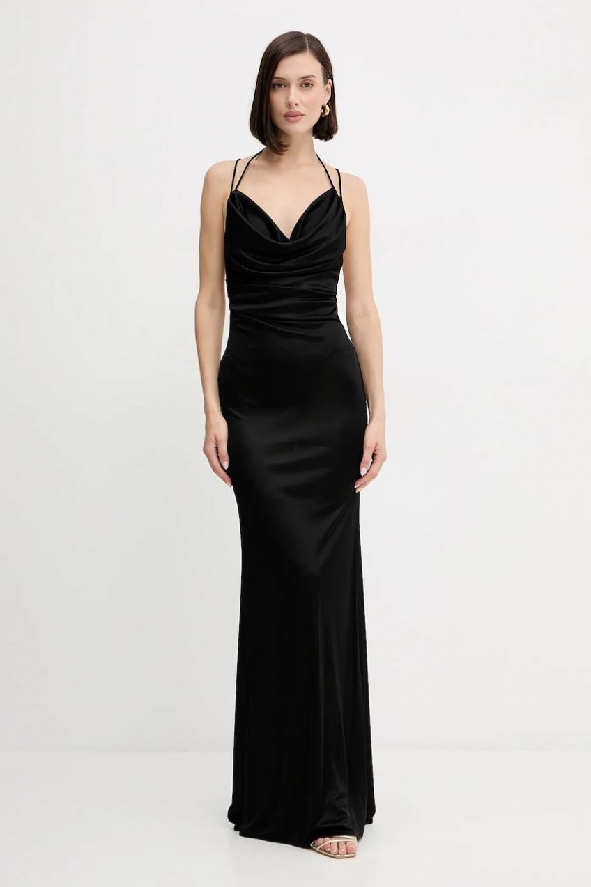 Šaty Elisabetta Franchi čierna farba, maxi, priliehavé, ABR0652E3